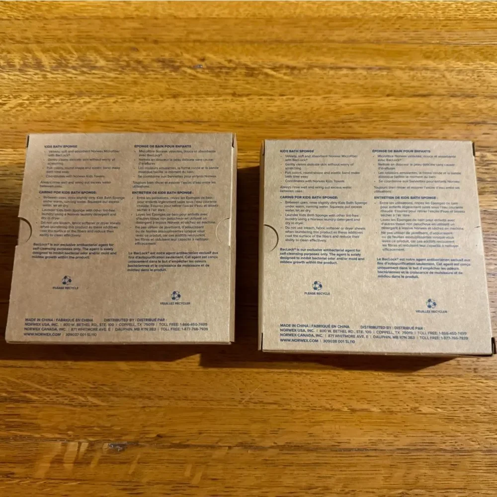 Norwex Kids Bath Sponges Set of 2 Teal and Yellow NWT